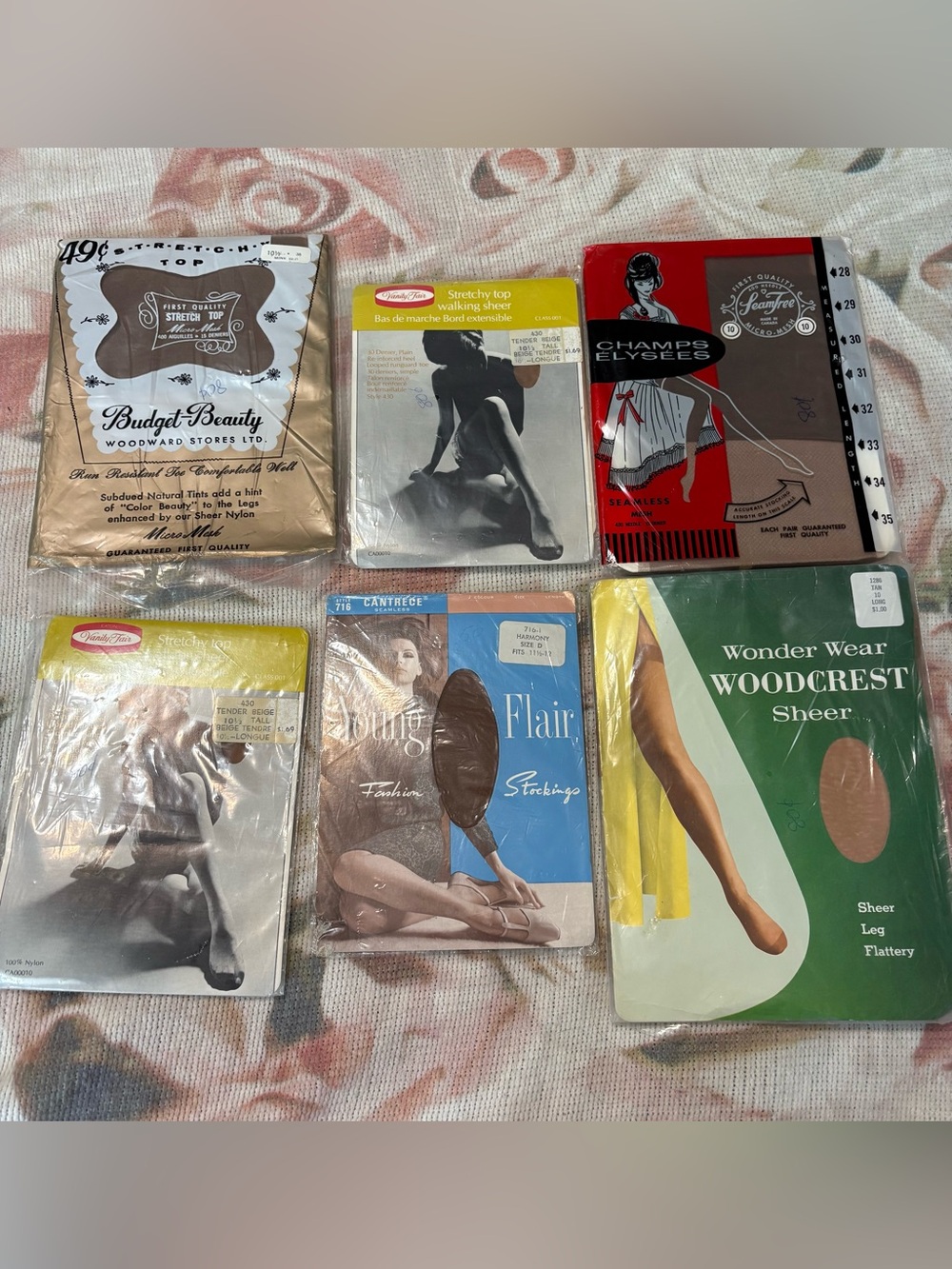 Vintage Sheer Nude/Tan/Cream Stockings - 6 Packs